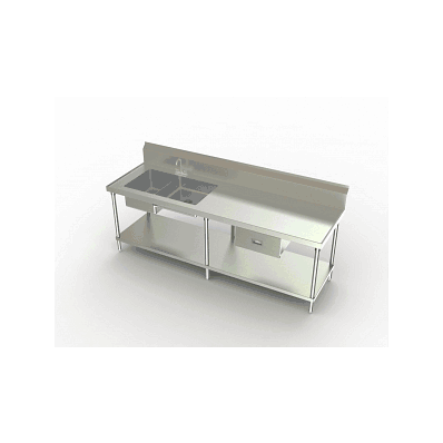 Table, Prep, Ss, W/Sink 30"X60 - Medline