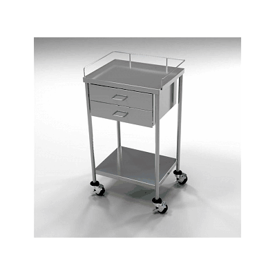 Table, Utility, 2 Drw, 20"X16"X35" W/Rail - M