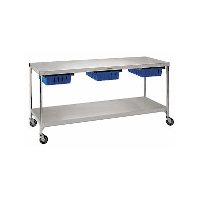Table, W / Lower Shelf, W / Casters - Medline