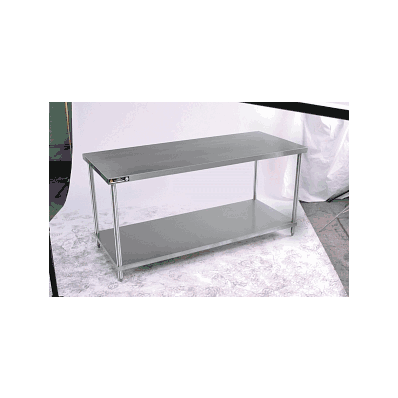 Table, Work, Ss, W/Galvnze Shelf, 30x36x35 -