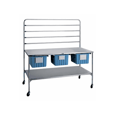 Table, Work, W/Lower Shelf, 4" Casters - Medl