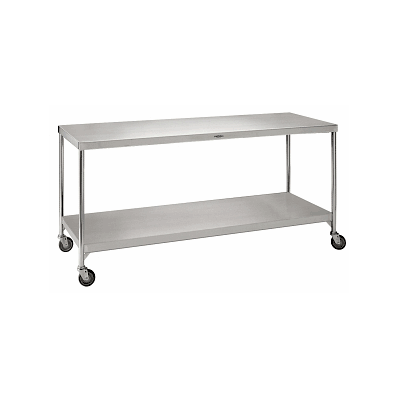 Table, Work, W/Lower Shelf, Inc Casters - Med