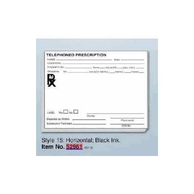 Telephoned Prescription Pad 4 X 5 Inch, 100 S