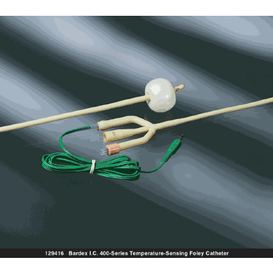 Temperature-Sensing Foley Catheter, 18 Fr., 5 cc Balloon 3-Way
