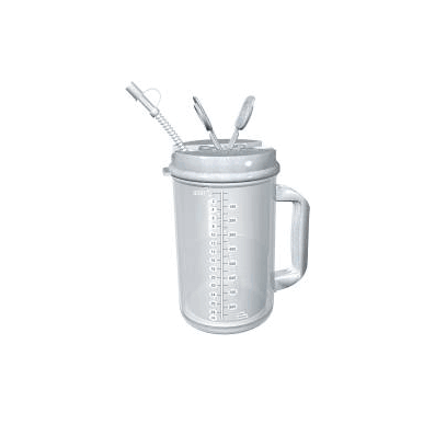 Thermo Mug 32 Oz. Shell is clear, Liner is Clear, Lid