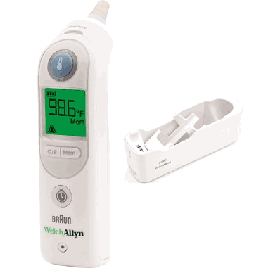 Thermoscan PRO 6000 (#06000-200) Ear Thermometer Braun Tympanic Probe Hand-Held, Digital with SMALL CRADLE