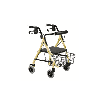Hemi Aluminum Rollator Walker, GOLD