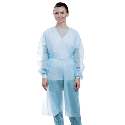 Tie-Back Gowns, Knit Cuffs color BLUE-XL