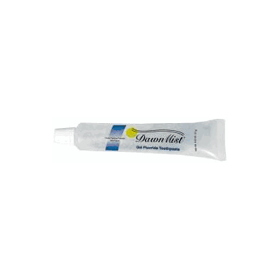 Toothpaste, 0.6 oz Tube, Clear Gel Plastic tube