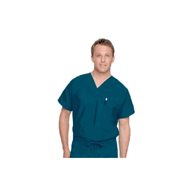 Top, StafF Scrub V-neck Unsx 1pkt Carribean B