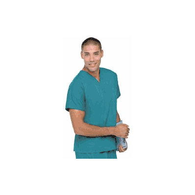Top, StafF Scrub V-neck Unsx Teal 3xlg - - L