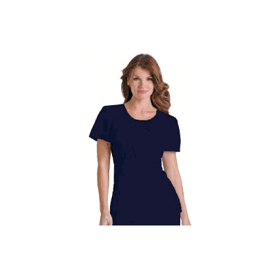 Top, StafF Soft Pleat Navy Sm - - Landau Uni