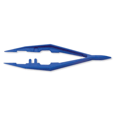 Towel Clamp, Dressing Forceps, 4.5" Round Tip, color Blue