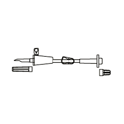 Transfer set, vented spike, on/off adapter