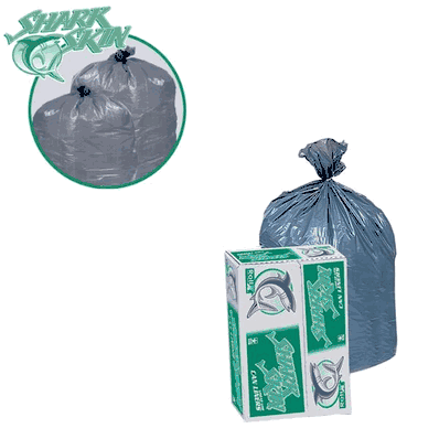 Trash Bags, 20"x30" 20-30 Gallon, 1 mil Shark Skin Gray 