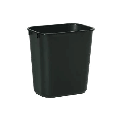 Trash Can 13-5/8 Quart Black Plastic - Wasteb