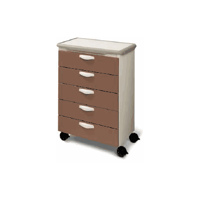 Treatment Cart 18 Inch 5 Drawer Pebble Grey -