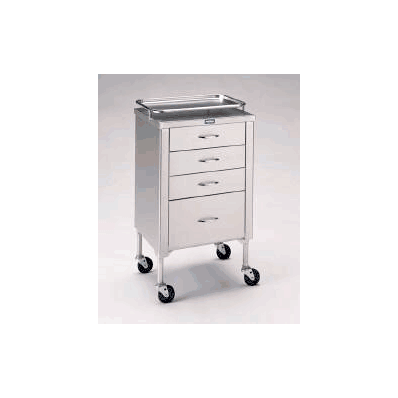 Treatment Cart, color Silver, 4-Drawer