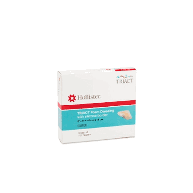 TRIACT Silicone Foam Dressing, 6" x 6" with 4" x 4" Pad Square