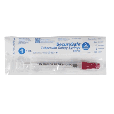 Tuberculin Safety Syringe, 25 ga, 5/8" Needle, 1ml