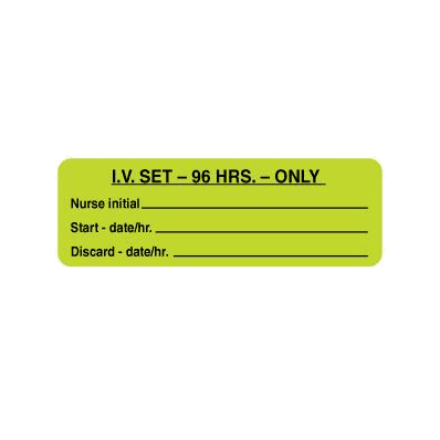 Tubing Labels, 96 hour