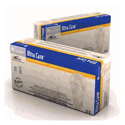 Ultra Care Latex Exam Gloves, Powderless, Pol