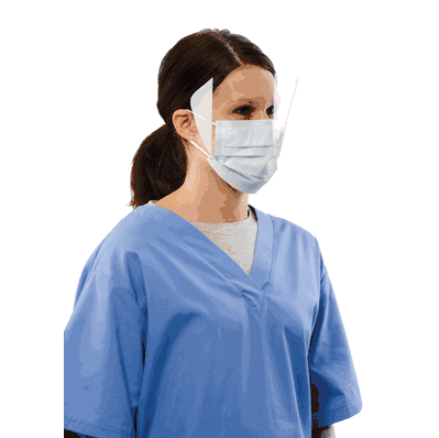 Ultra No-Fog Face Mask w/Shield, blue