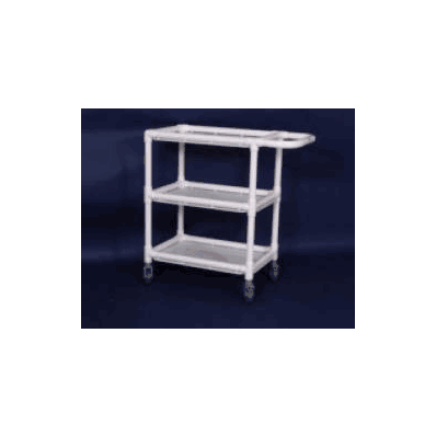 Utility Cart Pvc 32 X 16 X 32 Inch 3 Shelves
