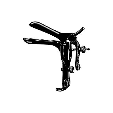 Vaginal Speculum Graves, Medium 4" x 1-1/4" with PSE Tube, color Black
