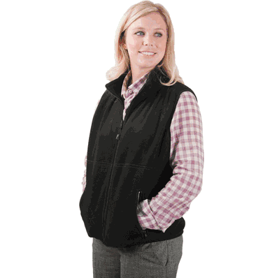 Vest, Fleece, Zip, Black, Xs, Ladies - Medlin