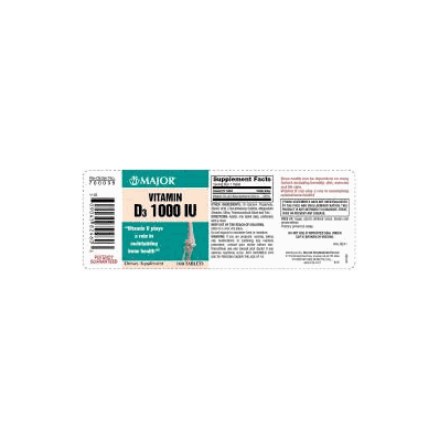 Vitamin D3 Supplement 1000iu Tablet 100 Per B
