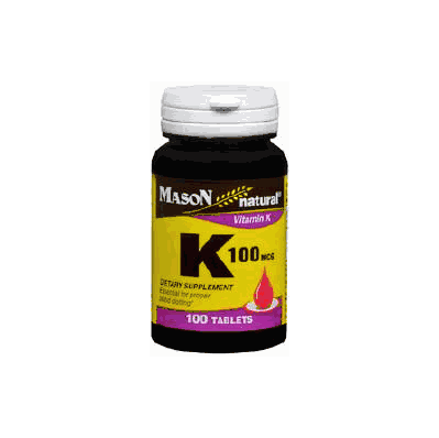 Vitamin K Supplement Mason Natural 100 Mg Ta