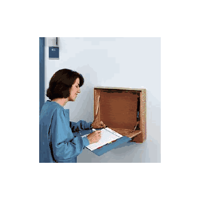 Wall Mount Desk Red Oak - Holder, Chart 18"X1