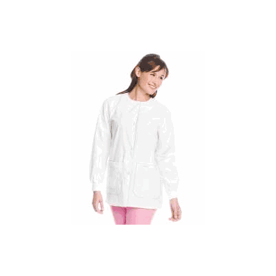 Warm-up Jacket White Large Long Sleeve Waist