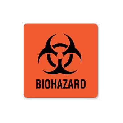Warning Label Biohazard Biohazard Red 8 X 10