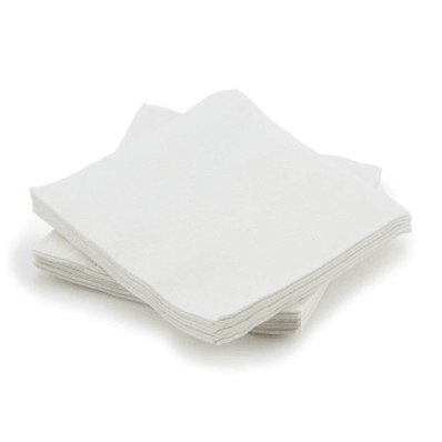 Washcloth, 13" x 13" White, Non-woven, Disposable