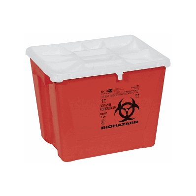 Waste and Sharps Containers, 8 gallon, Red