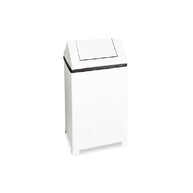 Waste Receptacle 14 Gallon White Steel Square