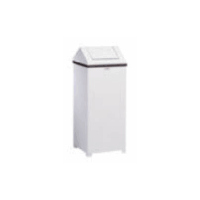 Waste Receptacle 24 Gallon White Steel Square