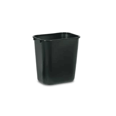 Waste Receptacle 28 Quart Black Plastic Recta