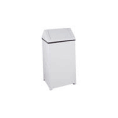 Waste Receptacle 40 Gallon White Steel Square