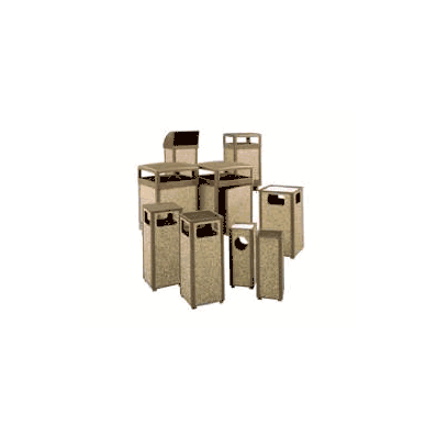 Waste Receptacle 48 Gallon Brown Plastic Squa