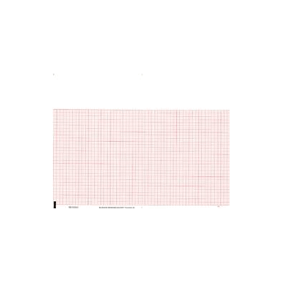 Welch Allyn 716-0239-00 ECG Recording Paper, 5-1/2" x 8-1/2" Z-Fold Red Grid Thermal Paper