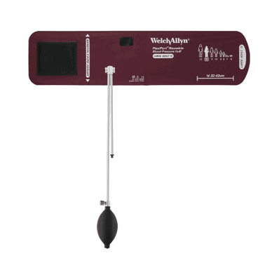 Welch Allyn REUSE-12-2BV Blood Pressure Cuff and Bulb, BURGUNDY 32-43cm Large Cuff Arm 2 Tube Bladder