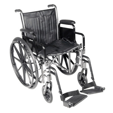 Wheelchair 18" width, Swing Away Foot Rest 300 lb