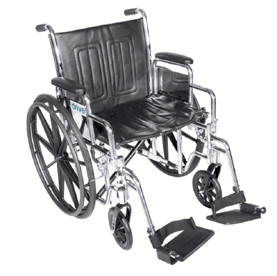 Wheelchair Full Length Arm Padded 20" Seat Width 350 lbs