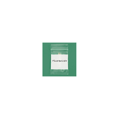 White Block Reclosable Bags, 2 Mil, 2 x 4",