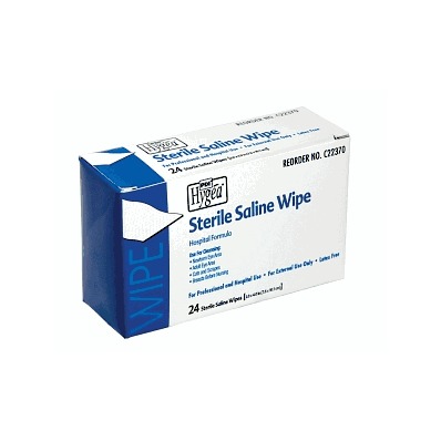 Wipe, Saline, Sterile, Lint Free, 24bk - Medl
