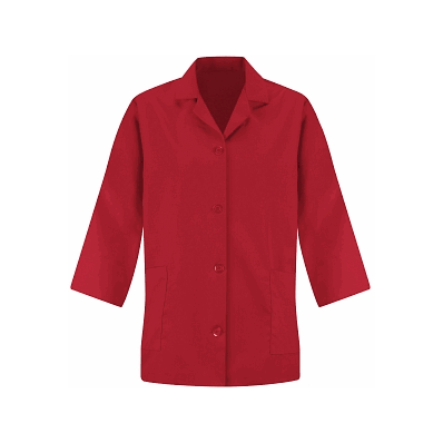 Womns 3/4 Sl, Red, Loose Smock, M - Medline
