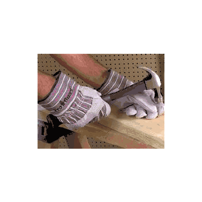 Work Glove Large Leather / Cotton Lined Blue